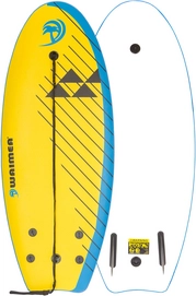 Surfbrett Waimea EPS 114 cm Slick Board Gelb Hellblau