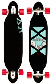 Longboard Nijdam 38" Drop-Through Noir Bleu Clair