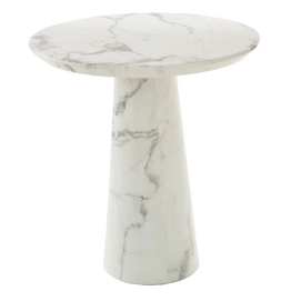 Side Table POLSPOTTEN Disc Marble Look White