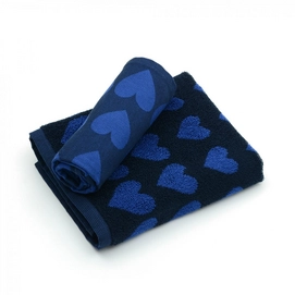Keukendoek Bunzlau Castle Hearts Dark Blauw