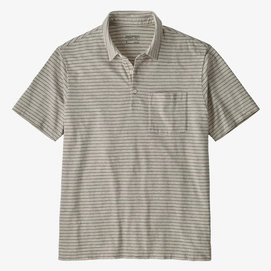 Polo Shirt Patagonia Men's Organic Cotton LW Wavy Texture Birch White