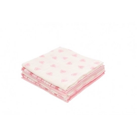 Hydrofiel Luier Jollein Hearts Pink Katoen (6-delig)