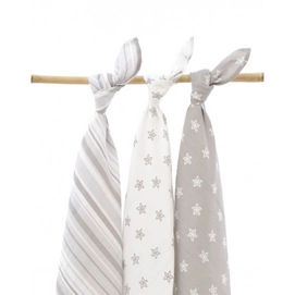 Multidoek Jollein Hydrofiel Starfish Grey (3-delig)