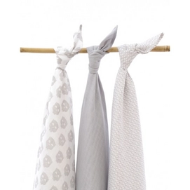 Multidoek Jollein Hydrofiel Owl Grey (3-delig)