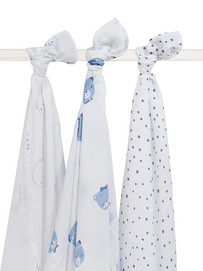 Multidoek Jollein Hydrofiel Funny Bear Blue (3-delig)
