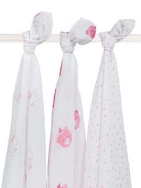 Multidoek Jollein Hydrofiel Funny Bear Pink (3-delig)