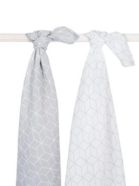 Multidoek Jollein Hydrofiel Graphic Grey (2-delig)