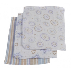 Washandje Jollein Hydrofiel Star Boy (set van 3)