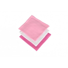 Monddoekje Jollein Hydrofiel Fuchsia Roze Wit (3-delig)