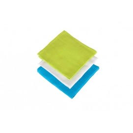 Monddoekje Jollein Hydrofiel Soft Lime Aqua Wit (3-delig)