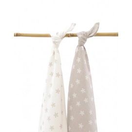 Multidoek Jollein Flanel en Hydrofiel Starfish Sand (2-delig)