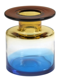Vase Serax Wind & Fire by Marie Michielssen Amber Blue S 18,5 x 18,5 x 22,0 cm