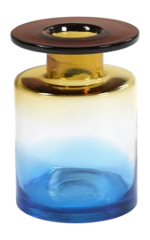 Vase Serax Wind & Fire By Marie Michielssen Amber Blue M 18.5 x 18.5 x 27 cm 24