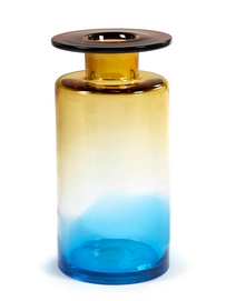 Vaso di vetro Serax Objects Wind & Fire By Marie Michielssen h 40 cm, Blu / Ambra