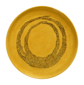Piatto da portata Serax Feast by Ottolenghi Ø 35 x h 4 cm, Gres, Giallo / Punti Neri