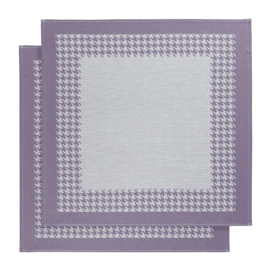 Theedoeken De Witte Lietaer Pied De Poule Lavender (Set van 2)