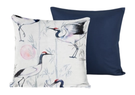 Housse de Coussin Décoratif De Witte Lietaer Mont Blanc Majolica Bleu 40 x 40 cm (Ensemble de 2)