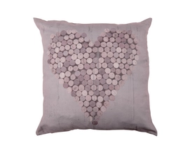 Sierkussen Home Living Hearts Cork Taupe (45 x 45 cm)