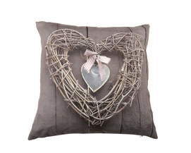Sierkussen Home Living Hearts Hanger Taupe (45 x 45 cm)