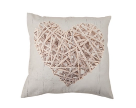 Sierkussen Home Living Hearts Brown Brown (45 x 45 cm)