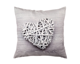 Sierkussen Home Living Hearts Grey Grey (45 x 45 cm)