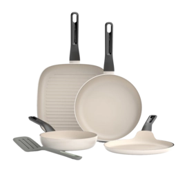 Pfannenset Antihaft Spirit mit Spatel BergHOFF Leo Recycled White (4-teilig)