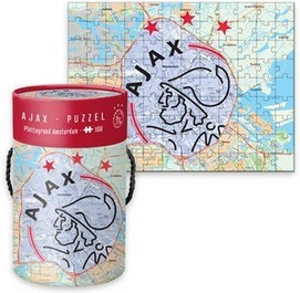 Puzzel AJAX Amsterdam Plattegrond Amsterdam & Logo (108 stukjes)