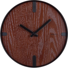 Uhr Karlsson Dashed Walnut Wood Veneer Black 30 cm