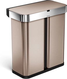 Prullenbak simplehuman Sensor Voice Control Reycler Rose Gold 24&34L