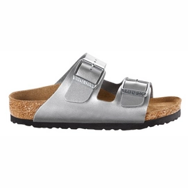 Sandale Birkenstock Arizona Leder Silber Narrow Kinder-Schuhgröße 31
