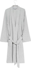 Dressing Gown Yumeko Unisex Jersey White Grey