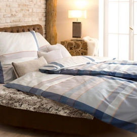 Bettwäsche s.Oliver Premium Blau Beige Mako-Satin