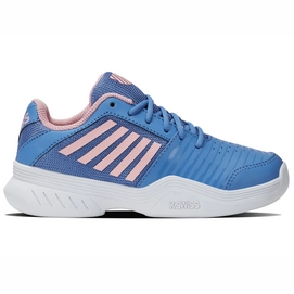 Chaussures de Tennis K Swiss Kids Court Express Carpet Silver Lake Blue White Orchid Pink-Taille 35,5