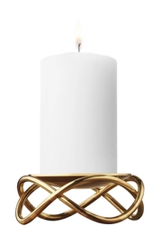 Bougeoir Georg Jensen Maria Berntsen Glow Double Candle Gilded Wide