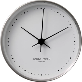 Wanduhr Georg Jensen Henning Koppel Edelstahl Weiß 22 cm