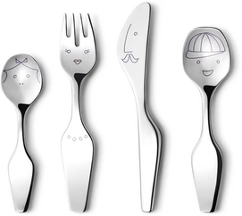 Kinderbestekset Georg Jensen Kids Alfredo Twist Family RVS Glanzend (4-delig)