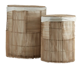 Panier à Linge Bahne Natur (Lot de 2)