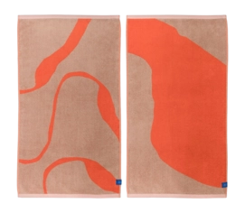 Gastendoek Mette Ditmer Nova Arte Latte / Orange (40 x 55 cm) (Set van 2)