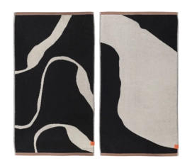 Gastendoek Mette Ditmer Nova Arte Black / Off-White (40 x 55 cm) (Set van 2)