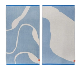 Handdoek Mette Ditmer Nova Arte Light Blue / Off-White (50 x 90 cm) (Set van 2)