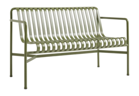 Tuinbank HAY Palissade Dining Bench W. Armrest Olive Powder Coated Steel