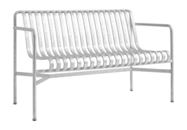 Tuinbank HAY Palissade Dining Bench W. Armrest Hot Galvanised Steel