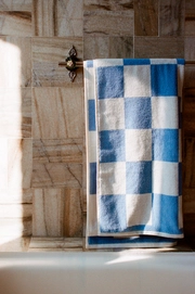 Check Bath Towel sky blue