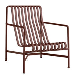 Chaise de Jardin HAY Palissade Lounge Chair High Iron Red Powder Coated Steel