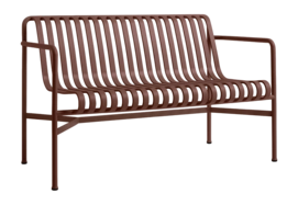 Tuinbank HAY Palissade Dining Bench W. Armrest Iron Red Powder Coated Steel