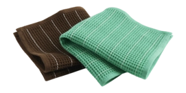 Vaatdoek HAY Canteen Chocolate?Pinstripe And Emerald?Pinstripe (Set van 2)