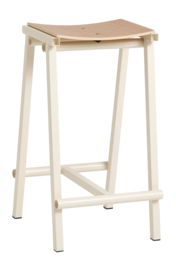 Barstoel HAY Taburete 8 Bar Stool Low Eggshell Powder Coated Base H65