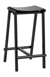 Barstoel HAY Taburete 8 Bar Stool Low Black Powder Coated Base H65