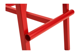 4---AE437-A406_Taburete 8 Bar Stool H75 wb lacquered oak veneer seat_signal red powder coated base_detail 02