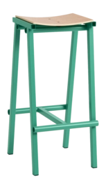Barstoel HAY Taburete 8 Bar Stool High Soft Jade Powder Coated Base H75